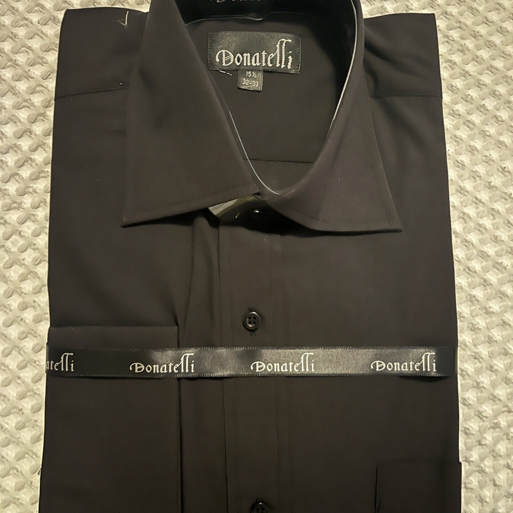 Men's Black Donatelli Shirt, 15 1/2 32-33